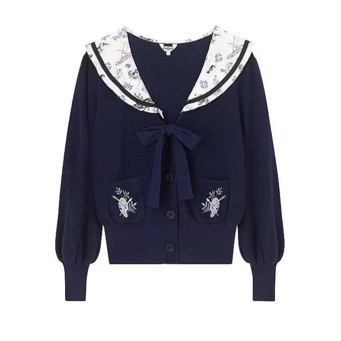 Knitwears*Cath Kidston 30 Years Toile Sailor Collar Knit Cardigan