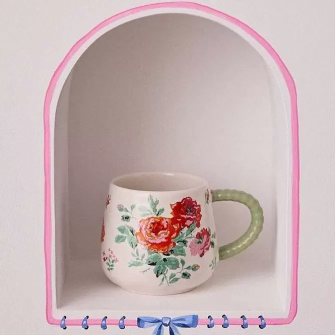 Mugs*Cath Kidston Archive Rose Red Twisted Handle Billie Mug