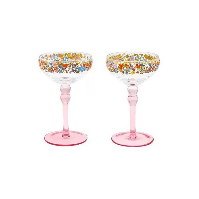 Cooking & Dining*Cath Kidston Care Bears Iconic Set Of 2 Coupe Glasses