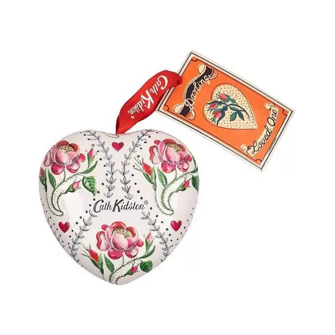 Face Coverings & Anti-Bacterial*Cath Kidston Cherished Cassis & Rose Heart Shaped Tin Soap