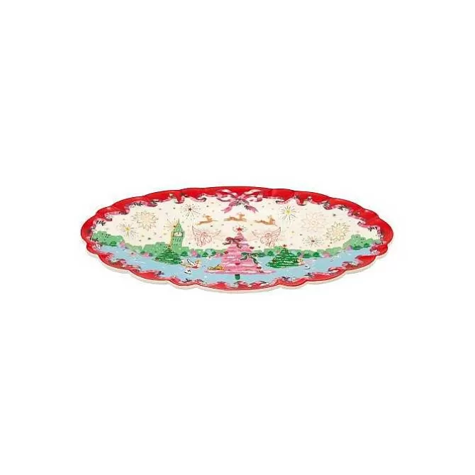 Cooking & Dining*Cath Kidston Christmas Oval Scallop Serving Platter