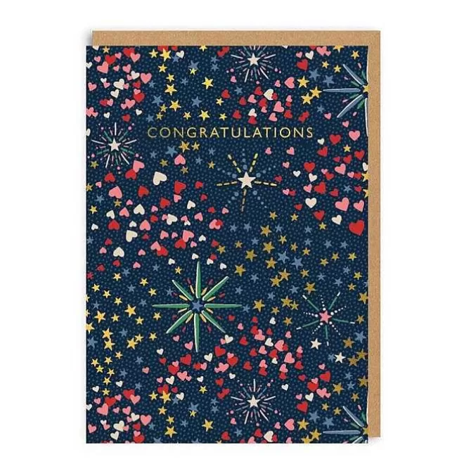 Stationery*Cath Kidston Congratulations Fireworks (Portrait) Greeting Card (A6)