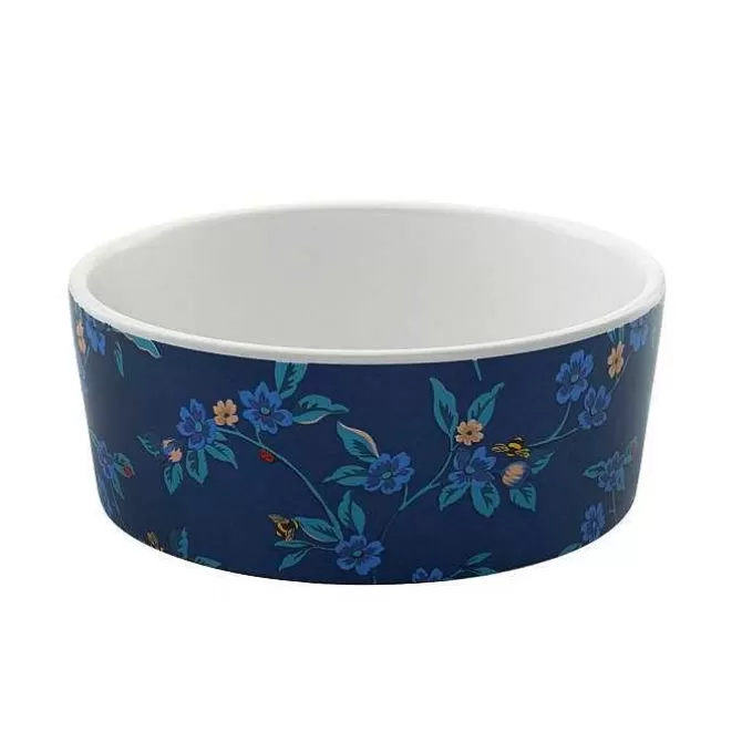 Pets*Cath Kidston Flora Fauna Greenwich Flowers Ceramic Pet Bowl - L