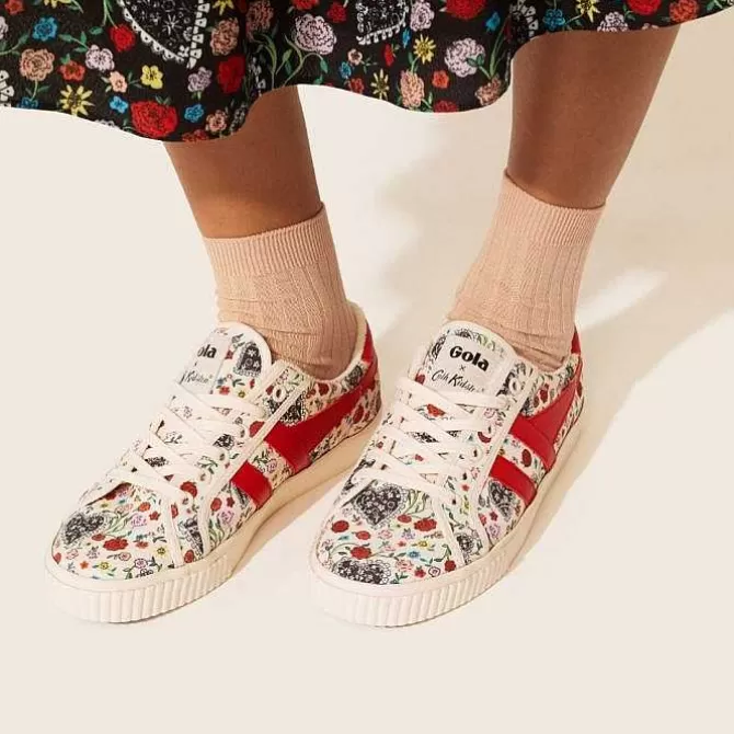 Footwears*Cath Kidston Floral Heart Frill Gola Tennis Mark Cox