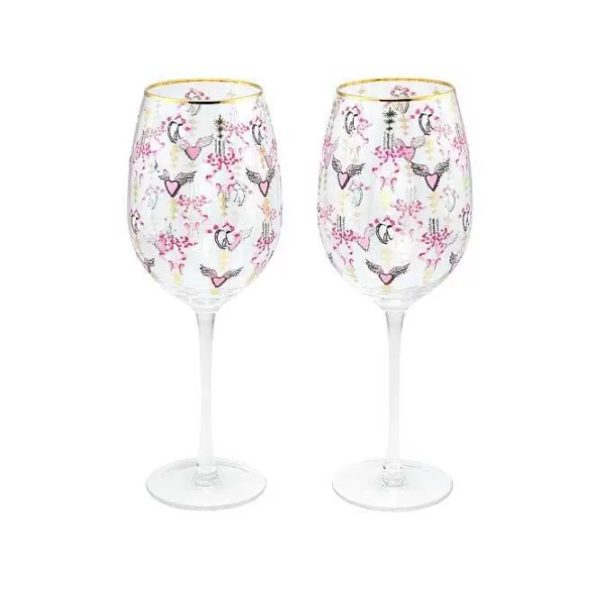 Cooking & Dining*Cath Kidston Garland Set Of 2 Wine Glasses