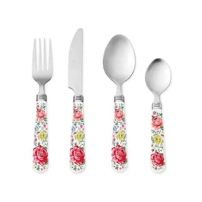 Online Exclusive*Cath Kidston Hampstead Rose Red 16Pc Cutlery Set