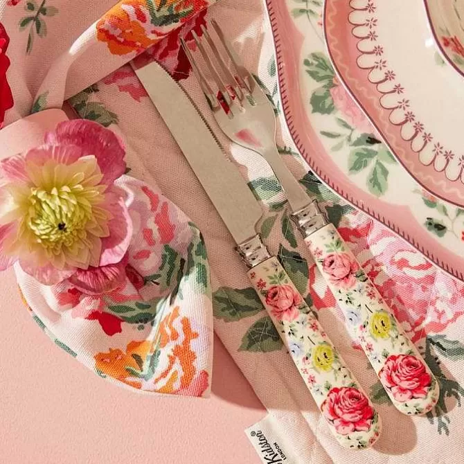 Online Exclusive*Cath Kidston Hampstead Rose Red 16Pc Cutlery Set