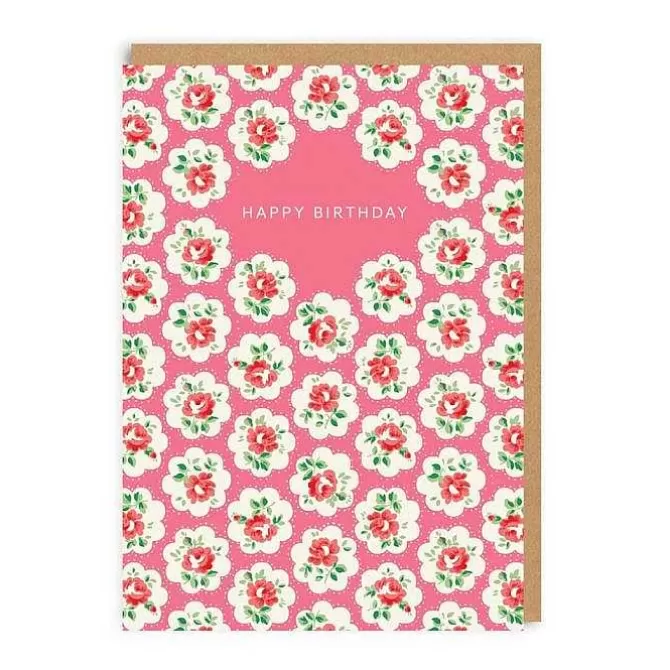 Stationery*Cath Kidston Happy Birthday (Kitsch Floral) Greeting Card (A6)