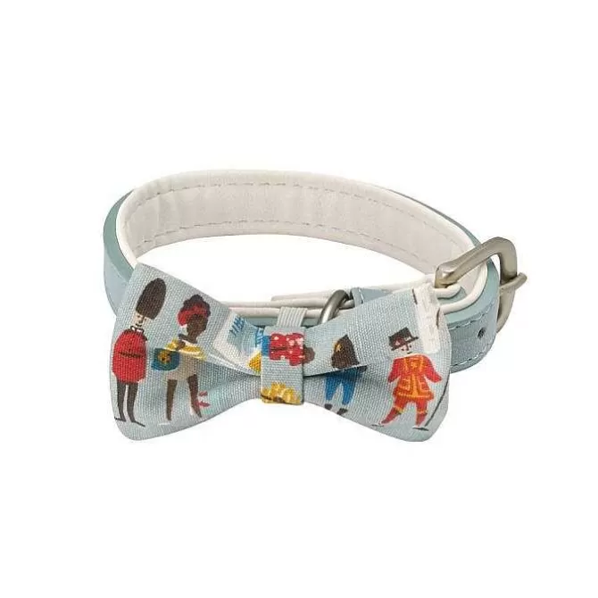 Pets*Cath Kidston London People Pu Leather Pet Bow Tie Collar - L