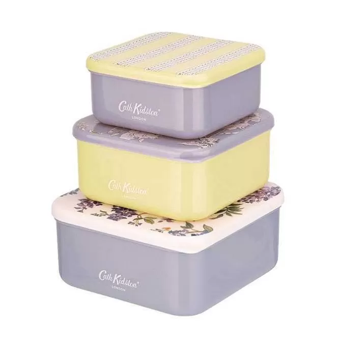 Baking Tools*Cath Kidston London Wisteria Set Of 3 Snack Boxes