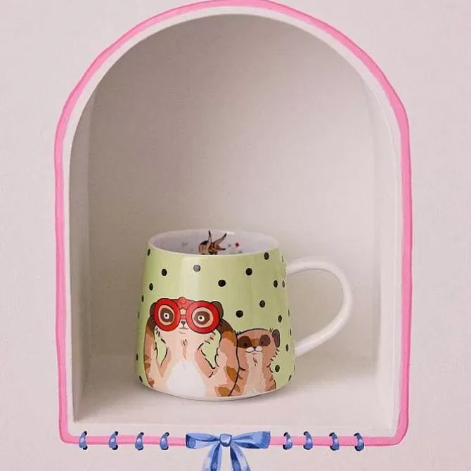 Mugs*Cath Kidston Meerkats Green Billie Mug