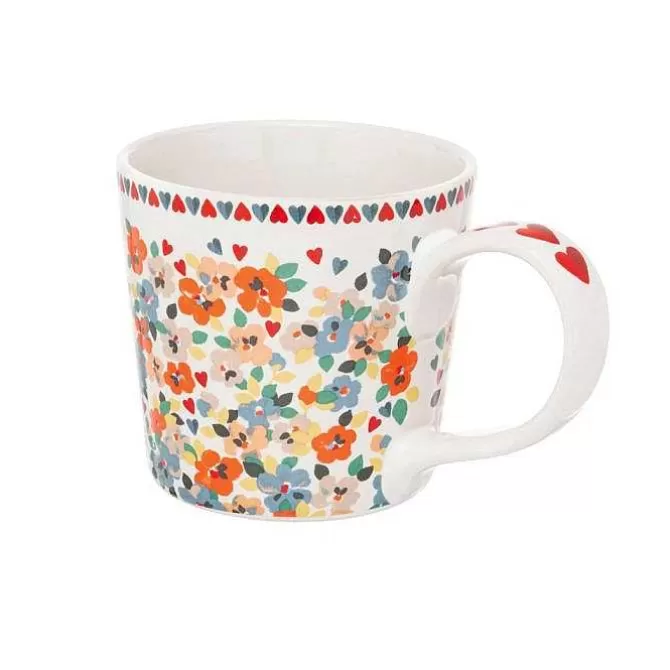 Mugs*Cath Kidston Painted Pansies Cream Dolly Mug