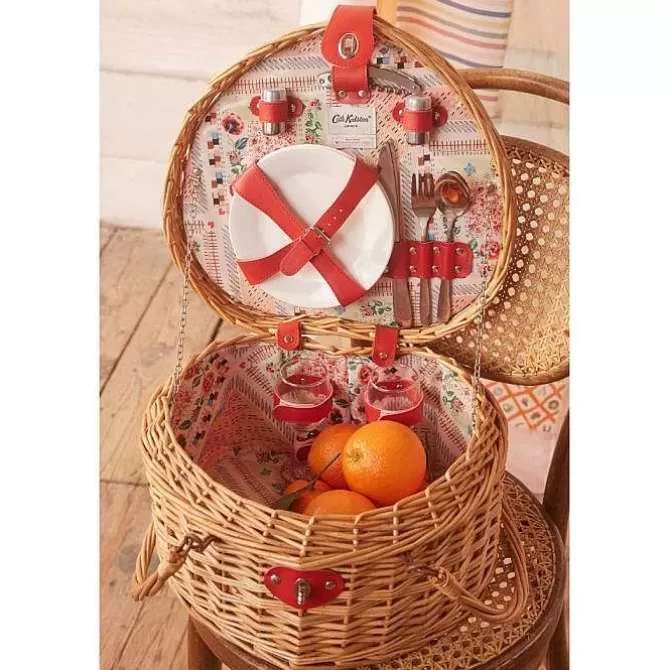 Picnic Essentials*Cath Kidston Patchwork Heart Picnic Basket For Two