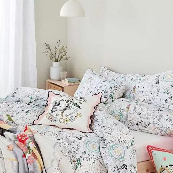 Bedding Set & Curtains*Cath Kidston Power To The Peaceful Kingsize Reversible Bedding Set