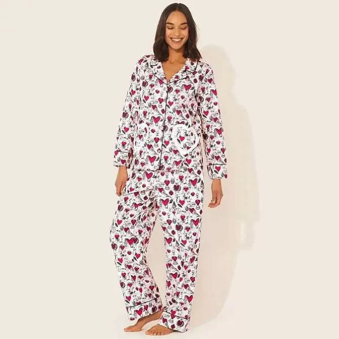 Nightwear*Cath Kidston Shape My Heart Long Woven Pj Set