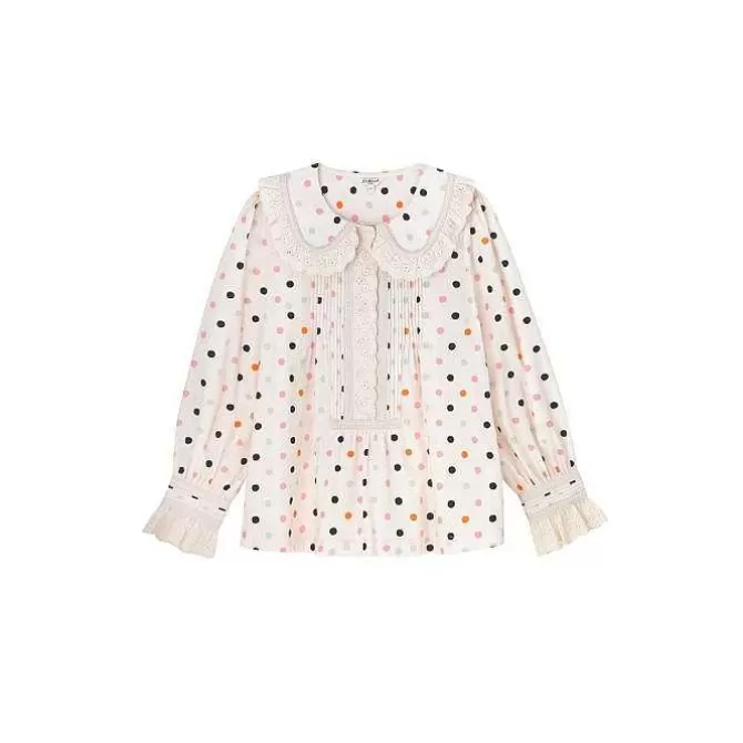 Tops*Cath Kidston Spot Ruffle Collar Blouse