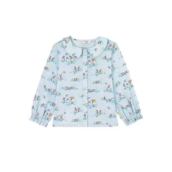Kidswear*Cath Kidston Spring Bunnies And Lambs Peter Pan Collar Woven Pj Set