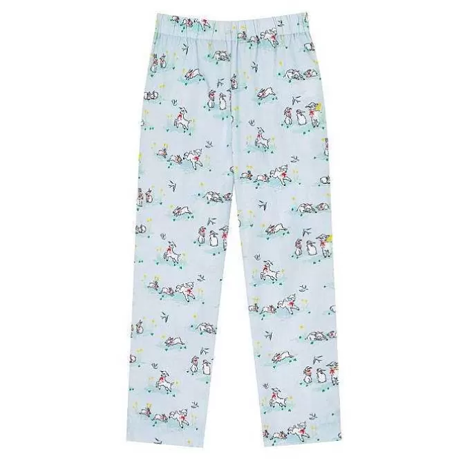 Kidswear*Cath Kidston Spring Bunnies And Lambs Peter Pan Collar Woven Pj Set