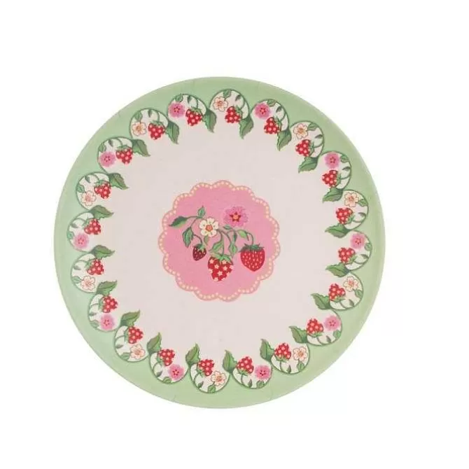 Picnic Essentials*Cath Kidston Strawberry 4Pk Melamine Picnic Side Plates