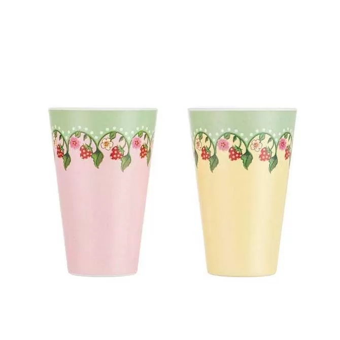 Picnic Essentials*Cath Kidston Strawberry 4Pk Melamine Picnic Tumblers