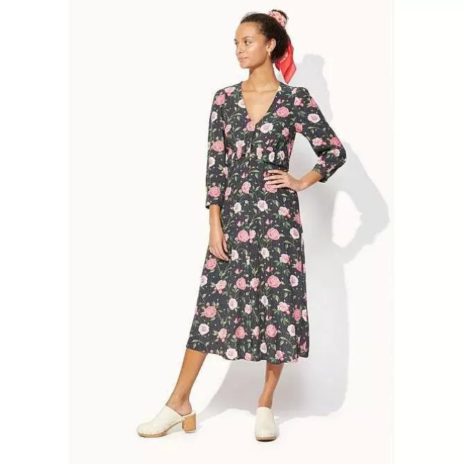 Dresses & Skirts*Cath Kidston Tea Rose Midscale Ruffle Tea Dress